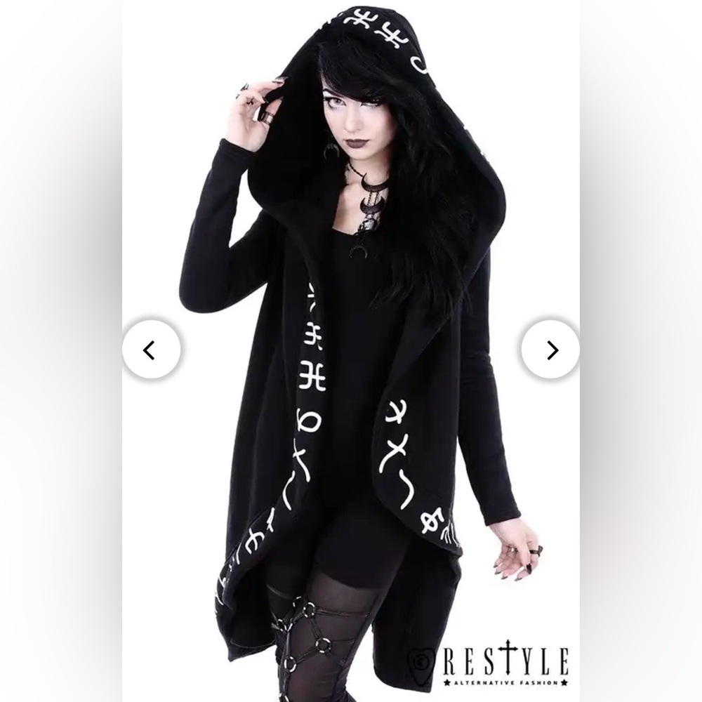 Runic jacket with oversized hood "RUNES HOODIE"